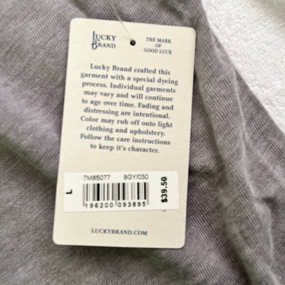 NWT Lucky Brand grey track t-shirt - Picture 3 of 5